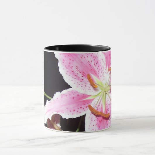 Mug Fleur Lily rose en noir (Centre)