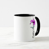 Mug Fleur Lit Rose Personnalisée (Devant droit)