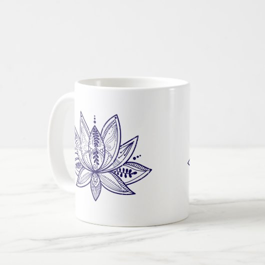 Mug Fleur Lotus Intricable Art En Ligne Perdue (Devant gauche)