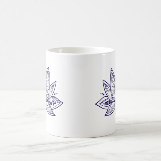 Mug Fleur Lotus Intricable Art En Ligne Perdue (Centre)