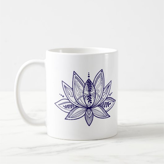 Mug Fleur Lotus Intricable Art En Ligne Perdue (Gauche)