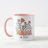 Mug Fleur Mama Est Année Conception Fleur Sauvage (Gauche)