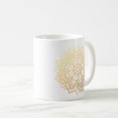 Mug Fleur Mandala d'or (Devant droit)
