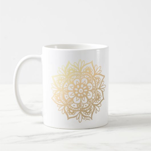 Mug Fleur Mandala d'or (Gauche)