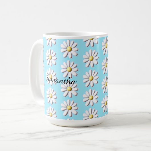 Mug Fleur marguerite 3D (Devant gauche)