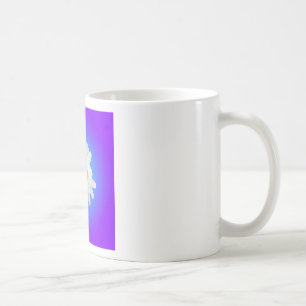 Mug Fleur marguerite blanche Flore pourpre Bleu Dégrad