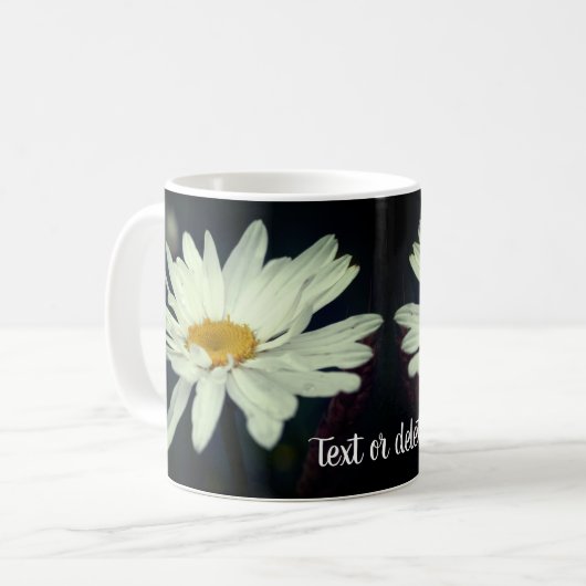 Mug Fleur marguerite blanche personnalisée (Devant gauche)