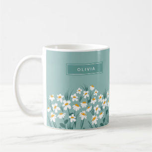 Mug Fleur marguerite moderne personnalisée mignon él