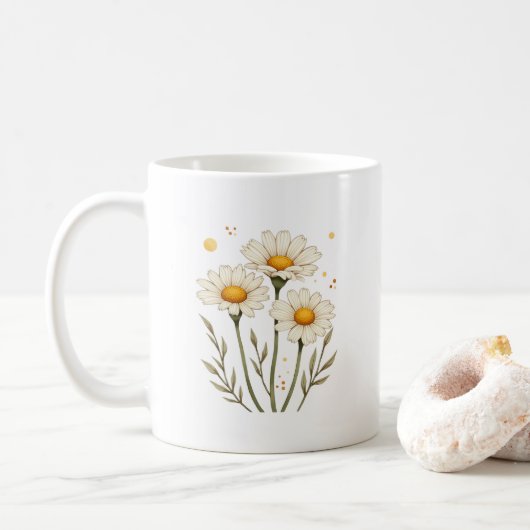 Mug Fleur marguerite personnalisée (Avec donut)
