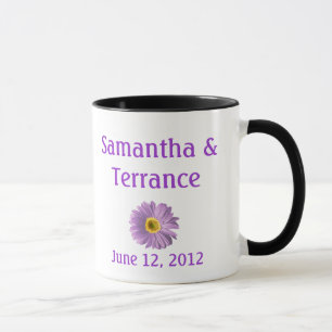 Mug Fleur marguerite pourpre personnalisable
