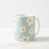 Mug Fleur marguerite vert motif couleurs pastel (Devant droit)
