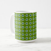 Mug Fleur minimale rétro vert avocat (Devant gauche)