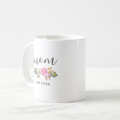 Mug Fleur moderne Fête des Mères personnalisée (Devant gauche)