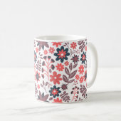 Mug Fleur moderne rouge et noire à deux côtés (Devant droit)