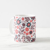 Mug Fleur moderne rouge et noire à deux côtés (Devant gauche)
