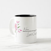 Mug Fleur Mois De Naissance Personnalisé Avec N'Im (Devant gauche)