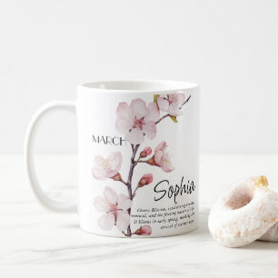 Mug Fleur Mois de naissance personnalisée
