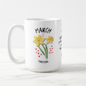Mug Fleur Mois de naissance personnalisée MARS Daffodi (Gauche)