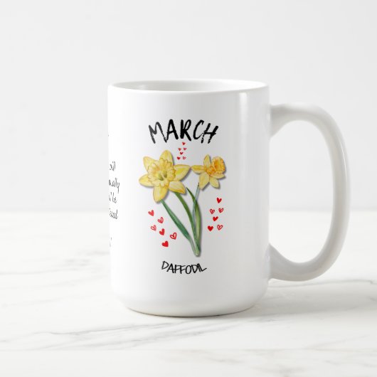 Mug Fleur Mois de naissance personnalisée MARS Daffodi (Droite)