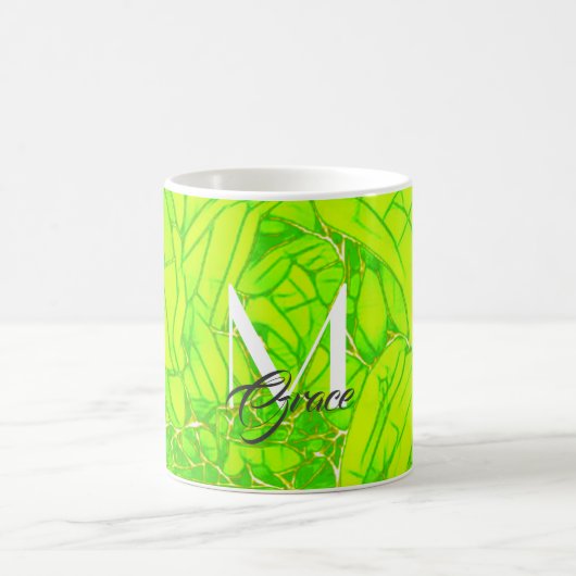 Mug Fleur Monogram Green et Faux Gold (Centre)