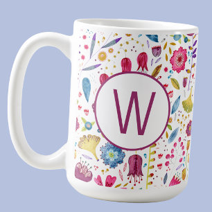 Mug Fleur Monogramme