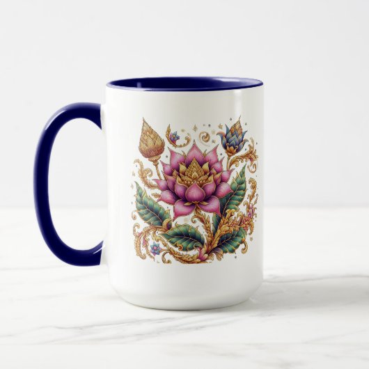 Mug Fleur Motif Thaï Grand Combo (Gauche)