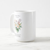 Mug Fleur Narcisse de décembre avec oiseaux floraux (Devant gauche)