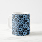 Mug Fleur noire bleue Motif sans couture (Devant gauche)
