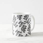 Mug Fleur noire Motif Botanique Blanc foncé (Devant droit)