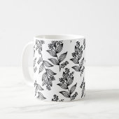 Mug Fleur noire Motif Botanique Blanc foncé (Devant gauche)