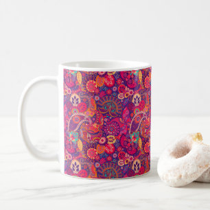 Mug Fleur noire : Motif de jardin rose artistique