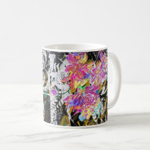 Mug Fleur numérique rose Abstraite - Art Floral modern