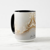 Mug Fleur Or Blanc (Devant gauche)