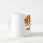 Mug Fleur Orange Daisy - Retro Floral Coffal Cup (Devant gauche)