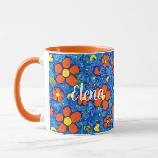 Mug Fleur Orange Dans L'Eau (Gauche)