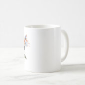Mug Fleur orange et bleu à l'aquarelle (Devant droit)