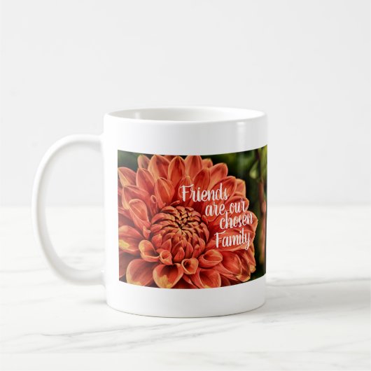 Mug Fleur orange / Famille des amis Dahlia (Gauche)