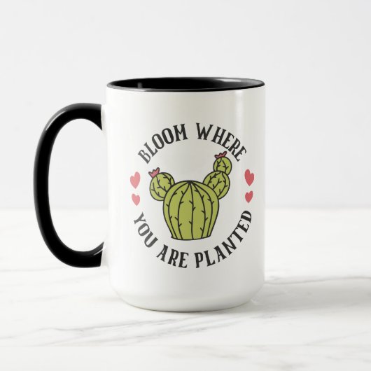 Mug Fleur où vous êtes planté Succulent (Gauche)
