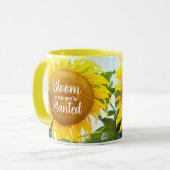 Mug Fleur où vous êtes planté Tournesol Jaune (Devant gauche)