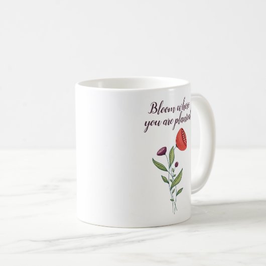 Mug Fleur Où Vous Êtes Plantée Fleurs Sauvages Minimal (Devant droit)
