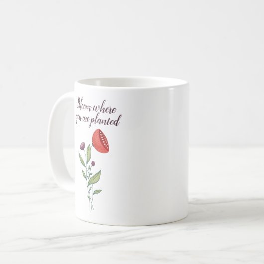 Mug Fleur Où Vous Êtes Plantée Fleurs Sauvages Minimal (Devant gauche)