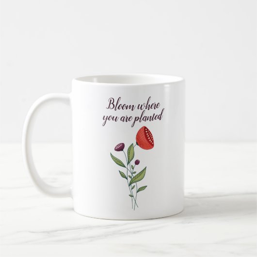 Mug Fleur Où Vous Êtes Plantée Fleurs Sauvages Minimal (Gauche)