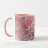 Mug Fleur Pailletée Rose Féminin Étincelant (Gauche)