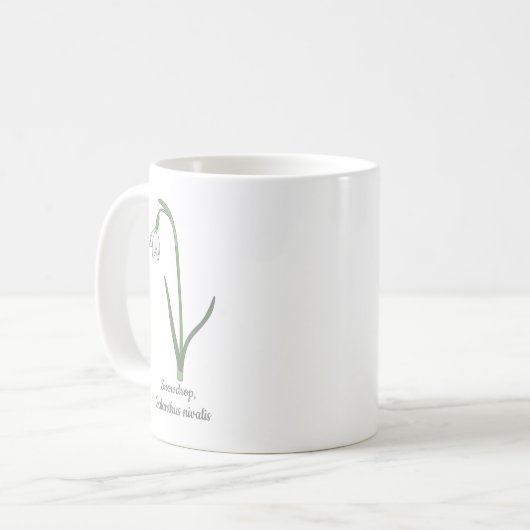 Mug Fleur pastel botanique Snowdrop (Devant gauche)