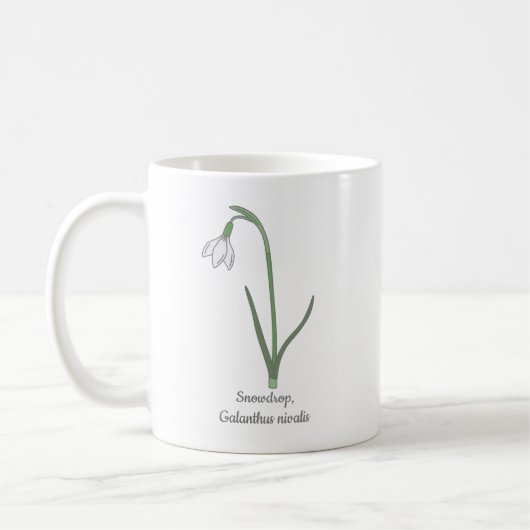 Mug Fleur pastel botanique Snowdrop (Gauche)