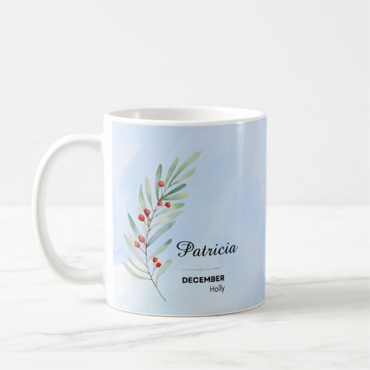 Mug Fleur Personnalisé Décembre (Gauche)