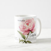 Mug Fleur personnalisée du mois de naissance Novembre (Devant droit)