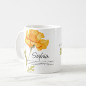 Mug Fleur personnalisée du mois de naissance octobre (Devant gauche)