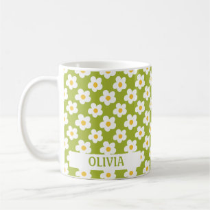 Mug Fleur personnalisée groovy des années 70 Rétro Flo