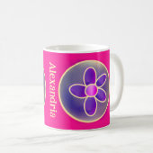 Mug Fleur personnalisée Rose chaud (Devant droit)